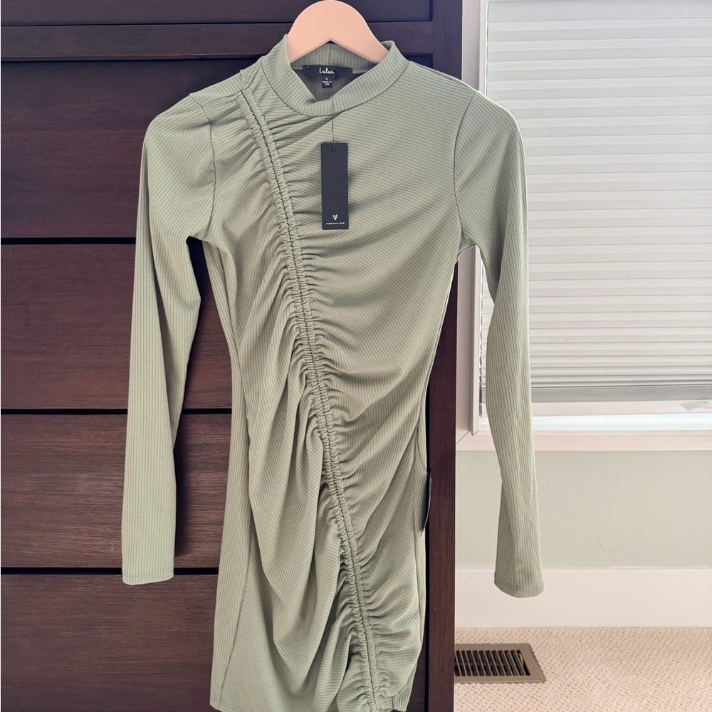 Lulu's Sage Green Long Sleeve Dress
